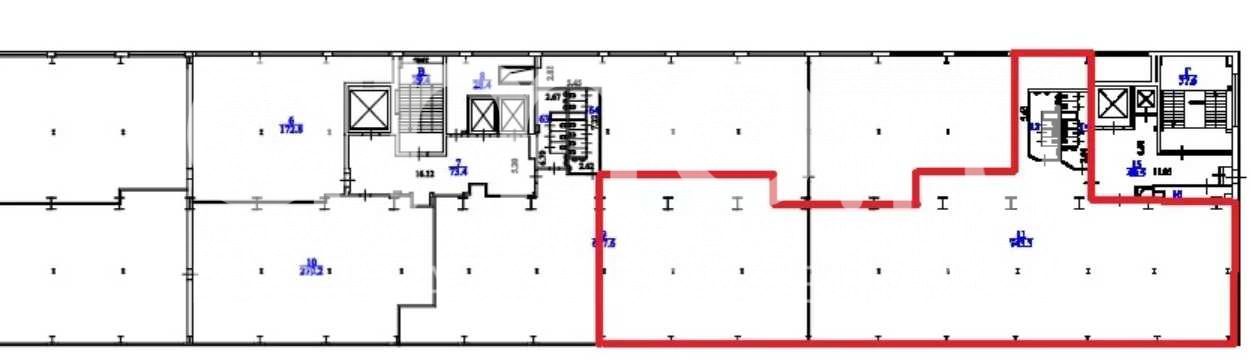Планировка офиса 821.2 м², 7 этаж, БЦ «г Москва, Шаболовка ул., 31Г»